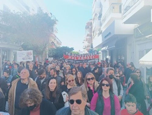 Από το πρόσφατο συλλαλητήριο στην Ιεράπετρα για την Υγεία, με πρωτοφανή συμμετοχή λαού και νεολαίας