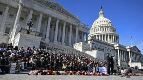 ΗΠΑ - Από τη διαμαρτυρία των εργαζομένων στο Κογκρέσο