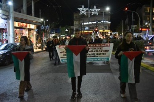 Αλληλεγγύη στον λαό της Παλαιστίνης και από τις διαδηλώσεις για την Υγεία