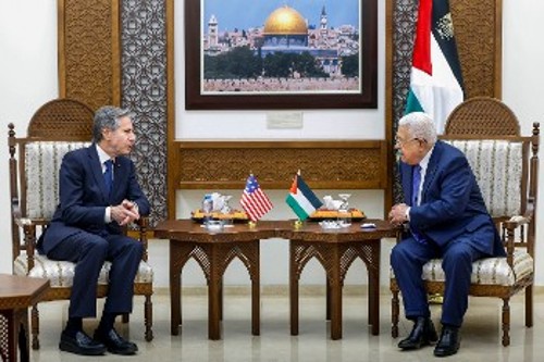 Από τη χθεσινή συνάντηση του Αμερικανού ΥΠΕΞ με τον Παλαιστίνιο Πρόεδρο