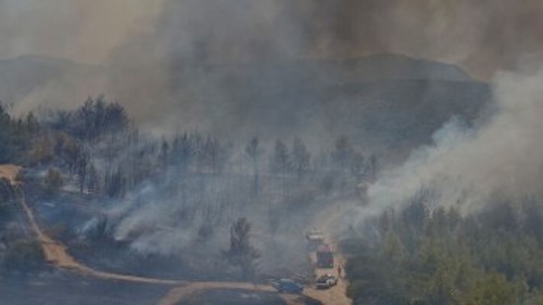 Από τη χτεσινή πυρκαγιά στον Ωρωπό