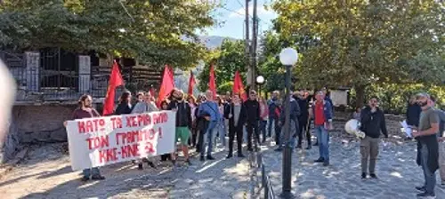 Η αγωνιστική παρέμβαση του ΚΚΕ στην πλατεία της Αετομηλίτσας την Κυριακή 13 Οκτώβρη 2024