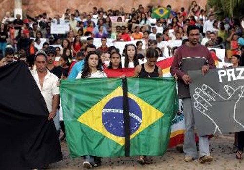 Από τις διαμαρτυρίες στη Βραζιλία για τη δολοφονία