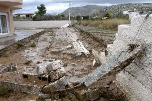 Εικόνα από τις καταστροφές στο Λαγονήσι