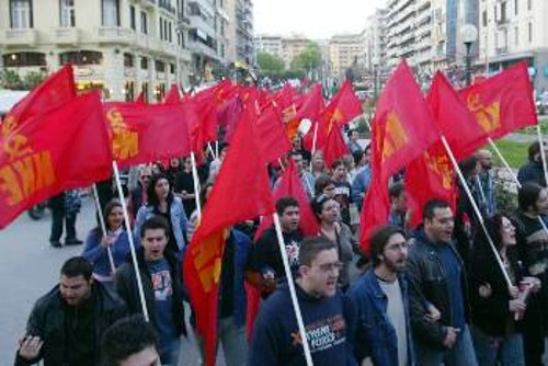 Η πορεία στους δρόμους της Θεσσαλονίκης...