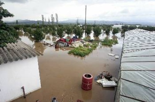 Σε λίμνη μετατράπηκε η Ορμυλία στη Χαλκιδική