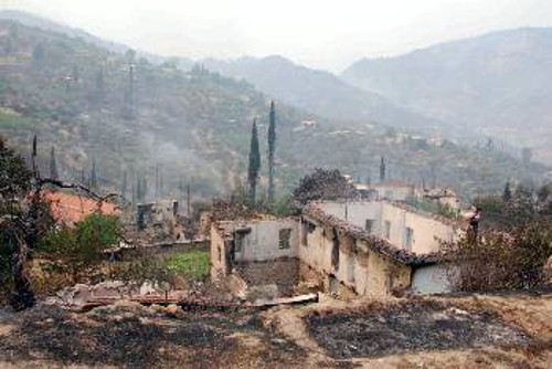 Καλλιεργήσιμες εκτάσεις και σπίτια έγιναν κάρβουνο...