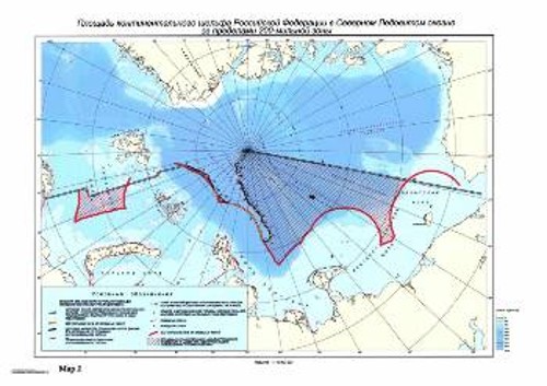 Στη σκιαγραφημένη περιοχή, το τμήμα της Αρκτικής που διεκδικεί η Ρωσία