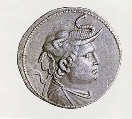 Νόμισμα με την κεφαλή του Δημητρίου Α` της Βακτρίας