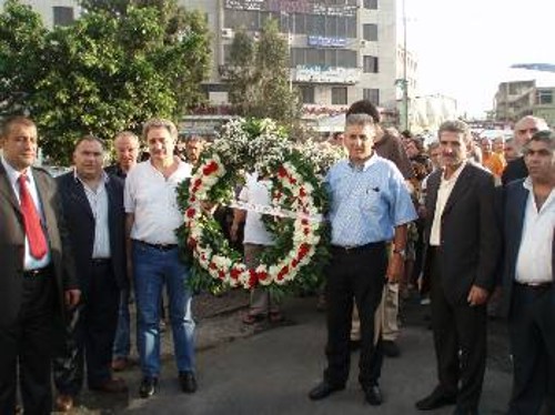 Από την κατάθεση στεφανιών στο μνημείο Σάμπρα και της Σατίλα, το απόγευμα της περασμένης Παρασκευής