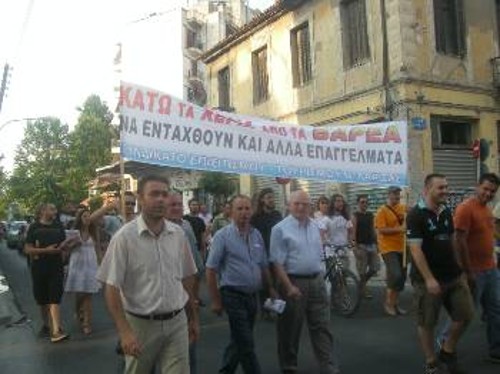 Aπό τη χτεσινή πικετοφορία στην πόλη