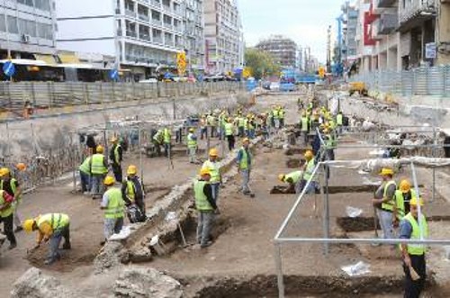 Από τις αρχαιολογικές εργασίες στο μετρό Θεσσαλονίκης