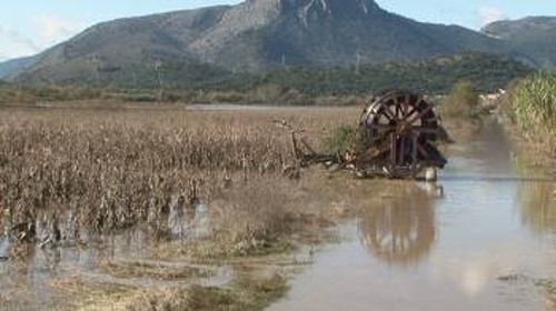 Ο ποταμός Λούρος, που υπερχείλισε από τις πρόσφατες βροχοπτώσεις