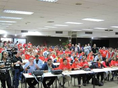 Στιγμιότυπο από τις εργασίες του προσυνεδρίου της ΠΣΟ στη Βενεζουέλα