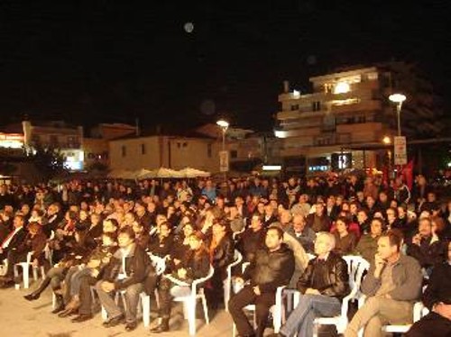 Από τη συγκέντρωση στην Καλαμαριά