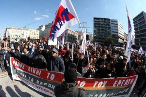 Η συγκέντρωση στην Ομόνοια