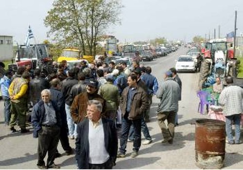 Αποψη από την κινητοποίηση των αγροτών στην Πέλλα