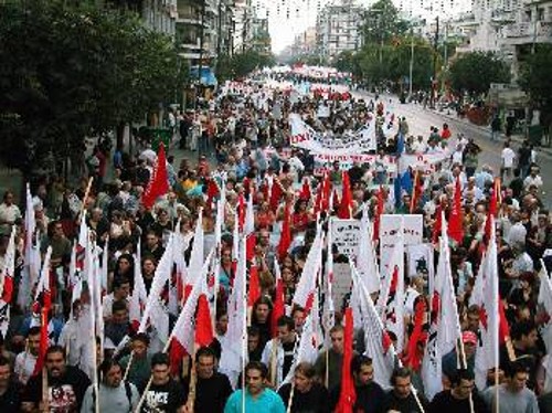 Ποτάμι οργισμένο το πέρασμα της διαδήλωσης από την Εγνατία