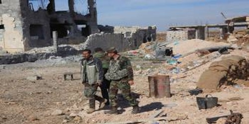 Σύροι στρατιώτες στην περιοχή κοντά στο Χαλέπι