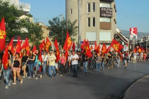 Στιγμιότυπο από την πορεία