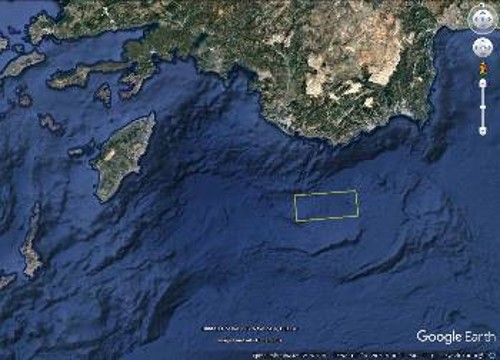 Η περιοχή που δεσμεύουν οι Τούρκοι με NAVTEX, νότια του Καστελόριζου