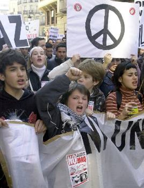 Αντιπολεμική διαδήλωση στην Ισπανία