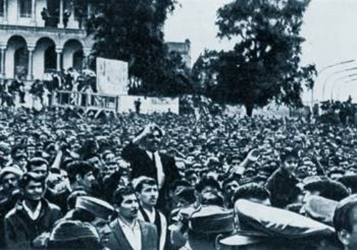 11 Μάρτη 1970: Συγκέντρωση στη Βαγδάτη με την ευκαιρία της διακήρυξης της κυβέρνησης για τον ειρηνικό διακανονισμό του κουρδικού ζητήματος