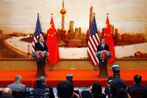 Από πρόσφατη συνάντηση των ΥΠΕΞ ΗΠΑ Μ. Πομπέο και Κίνας Γουάνγκ Γι στο Πεκίνο