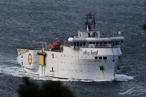 Το σεισμογραφικό ερευνητικό σκάφος της Τουρκίας «Ορούτς Ρέις» (φωτ. αρχείου)