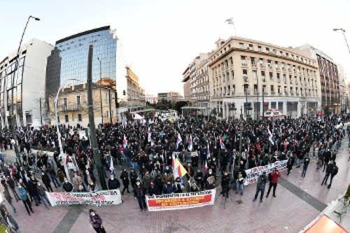 Από τη συγκέντρωση στα Προπύλαια