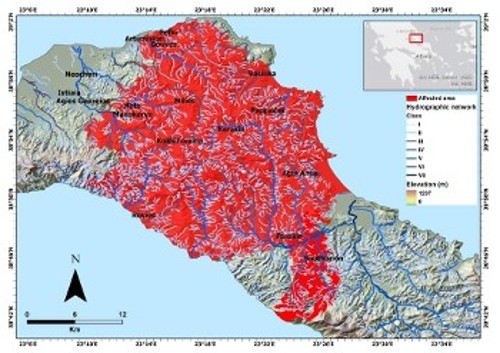 Χάρτης που αποτυπώνει το μέγεθος της καταστροφής στη βόρεια Εύβοια (Πηγή: copernicus.eu)