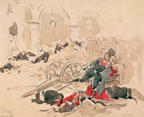 Ντανιέλ Βερζ, «Οδόφραγμα στην οδό Ριβολί μετά τη μάχη», σχέδιο και ακουαρέλα, 1871, Μουσείο «Καρναβαλέ» - Ιστορίας του Παρισιού