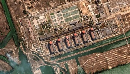 Φωτογραφία του πυρηνικού σταθμού της Ζαπορίζια από αμερικανικό δορυφόρο