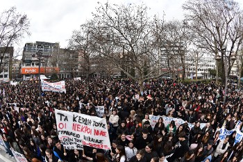 Από τις μεγάλες κινητοποιήσεις για το έγκλημα στα Τέμπη